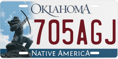 OK license plate 705AGJ