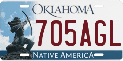 OK license plate 705AGL