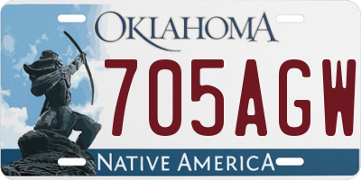 OK license plate 705AGW