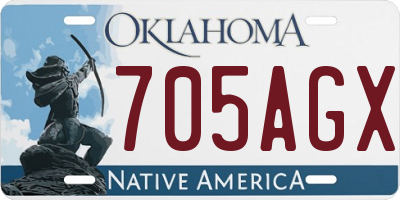 OK license plate 705AGX