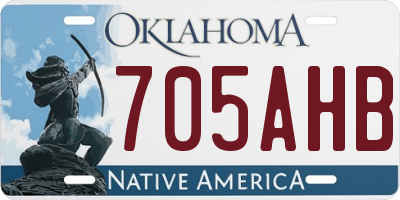 OK license plate 705AHB