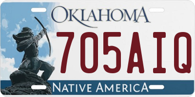 OK license plate 705AIQ