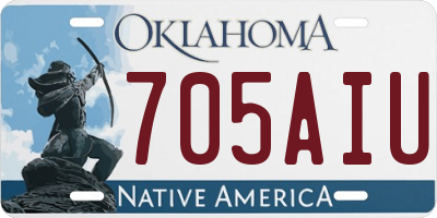 OK license plate 705AIU