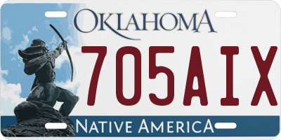 OK license plate 705AIX