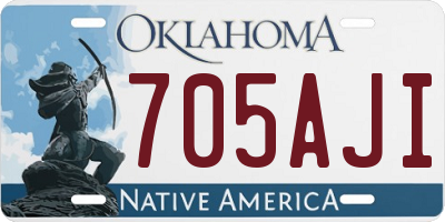OK license plate 705AJI