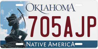 OK license plate 705AJP
