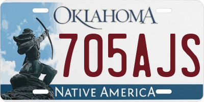 OK license plate 705AJS