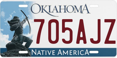 OK license plate 705AJZ