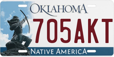 OK license plate 705AKT