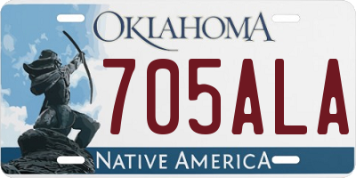 OK license plate 705ALA