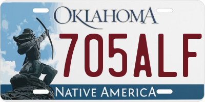 OK license plate 705ALF