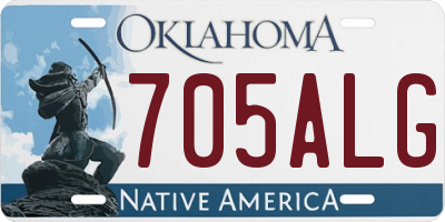 OK license plate 705ALG