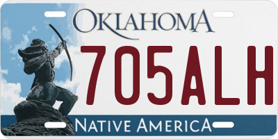 OK license plate 705ALH