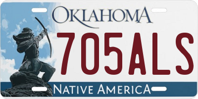 OK license plate 705ALS