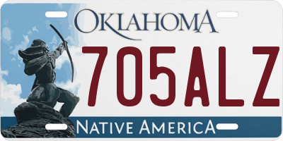 OK license plate 705ALZ