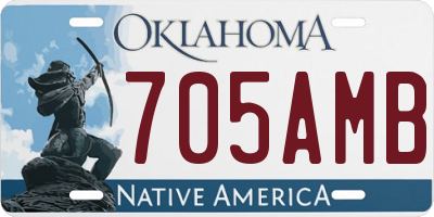 OK license plate 705AMB