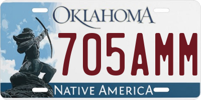 OK license plate 705AMM