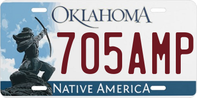 OK license plate 705AMP