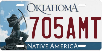 OK license plate 705AMT