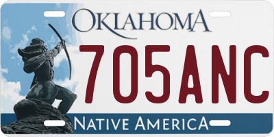 OK license plate 705ANC