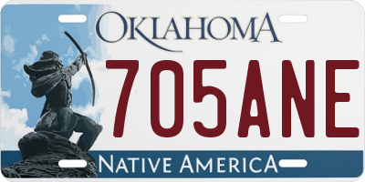 OK license plate 705ANE