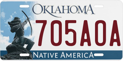 OK license plate 705AOA