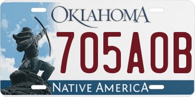 OK license plate 705AOB