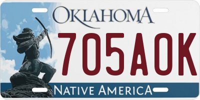 OK license plate 705AOK