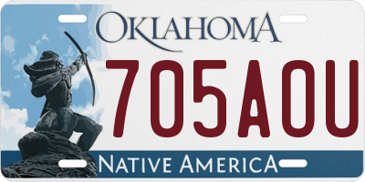 OK license plate 705AOU