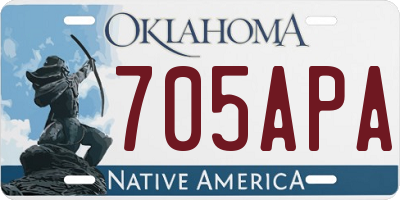 OK license plate 705APA