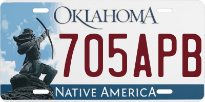 OK license plate 705APB