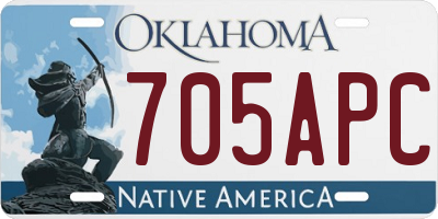 OK license plate 705APC