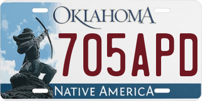 OK license plate 705APD