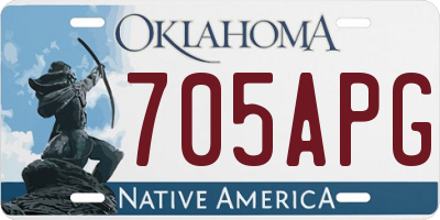 OK license plate 705APG