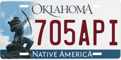 OK license plate 705API