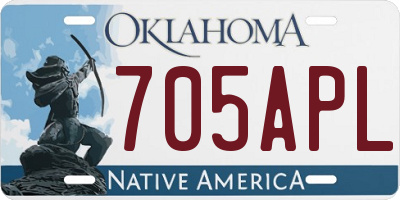 OK license plate 705APL
