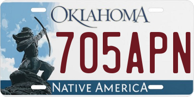 OK license plate 705APN