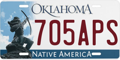 OK license plate 705APS