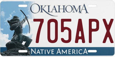 OK license plate 705APX