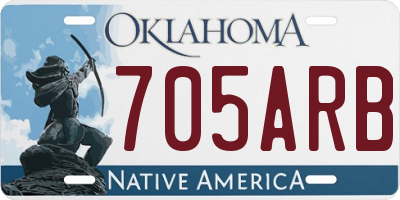 OK license plate 705ARB