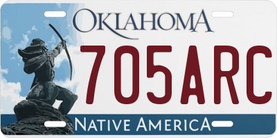 OK license plate 705ARC