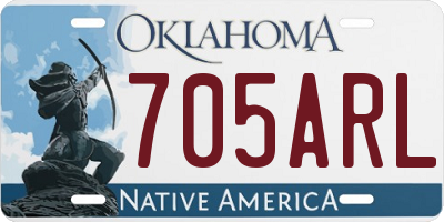 OK license plate 705ARL