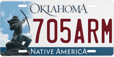 OK license plate 705ARM