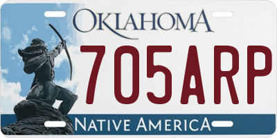 OK license plate 705ARP