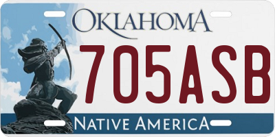 OK license plate 705ASB