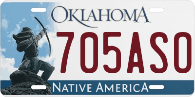 OK license plate 705ASO