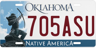 OK license plate 705ASU