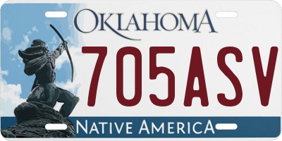 OK license plate 705ASV