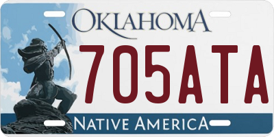 OK license plate 705ATA