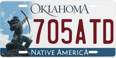 OK license plate 705ATD